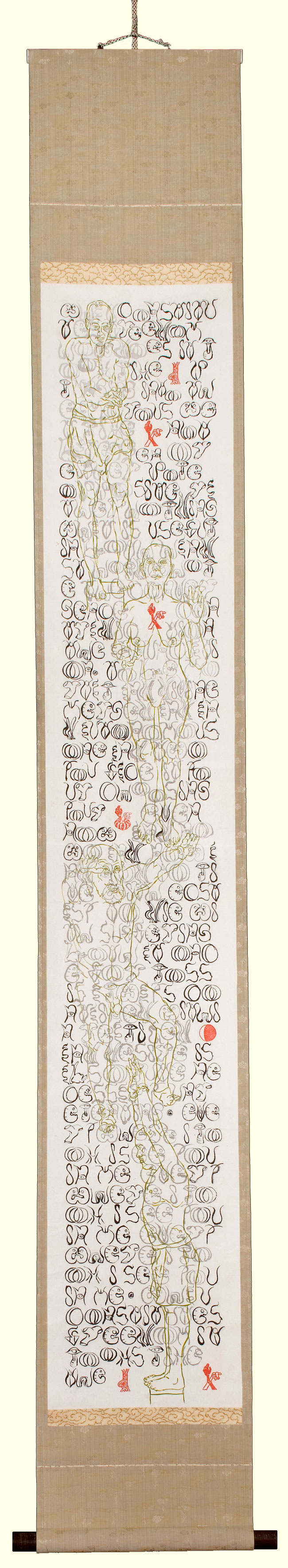 The Annunciation Divers Scroll (2000), ink and acrylic on washi — thumbnail by Liane Collins